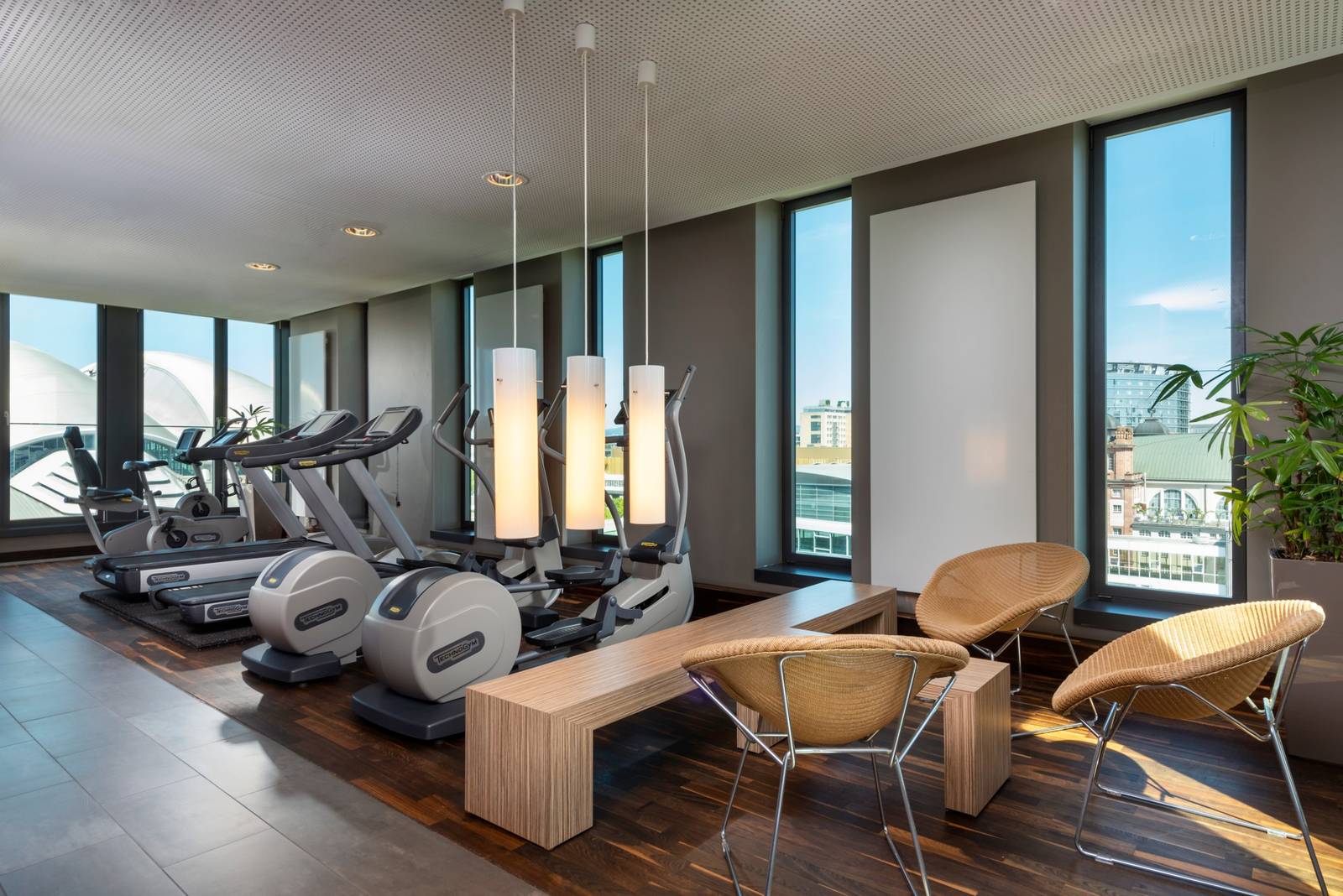 法蘭克福 Mövenpick Hotel Frankfurt City 健身房有氧器材區