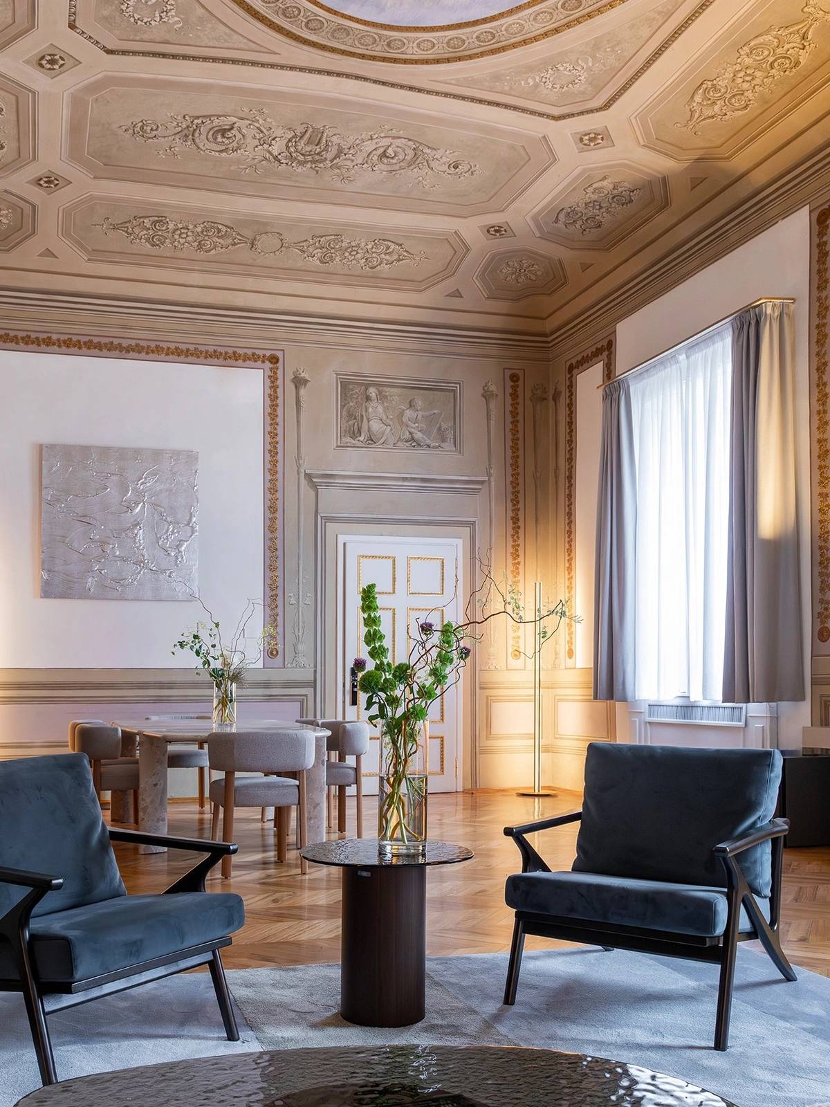Palazzo Firenze Da Verrazzano Suite 彩繪天花板起居區