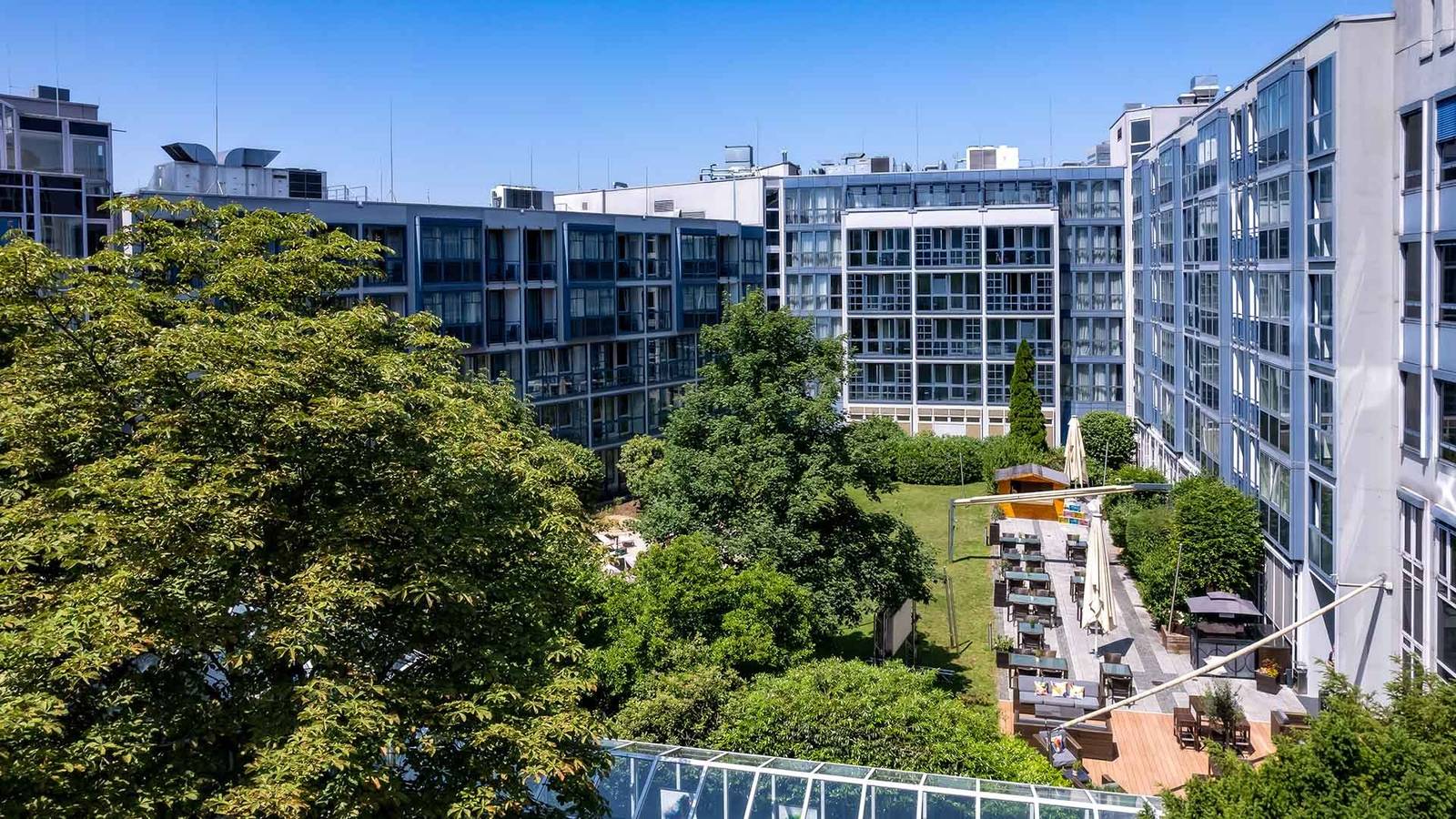 慕尼黑 Pullman Munich 空拍中庭與周邊施瓦賓街區