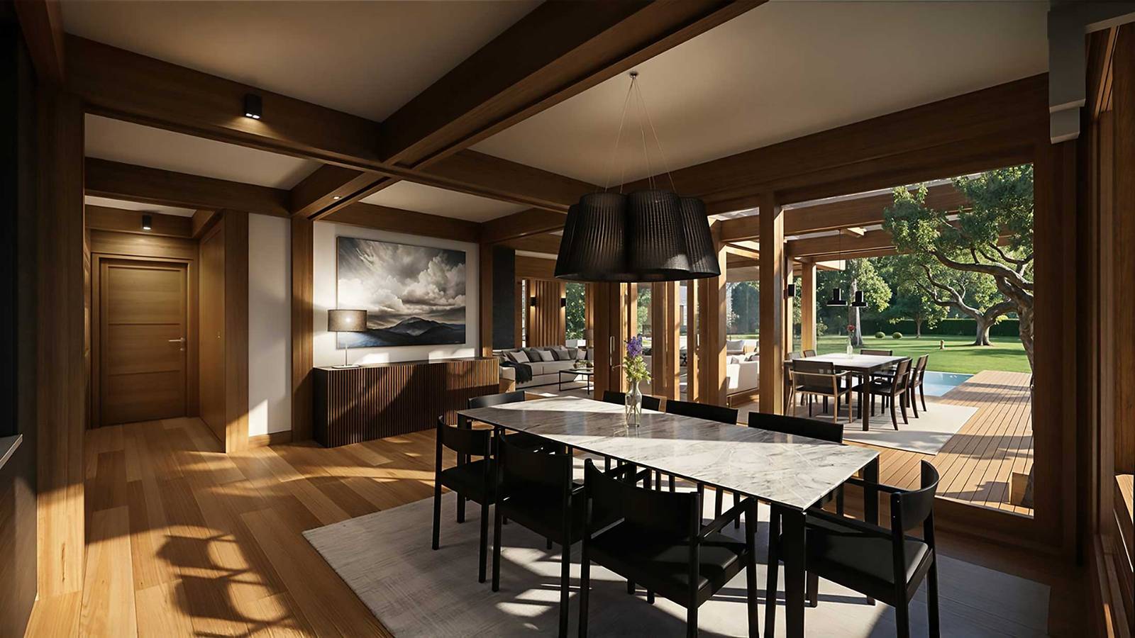 Relais San Clemente 私人別墅餐廳與起居空間