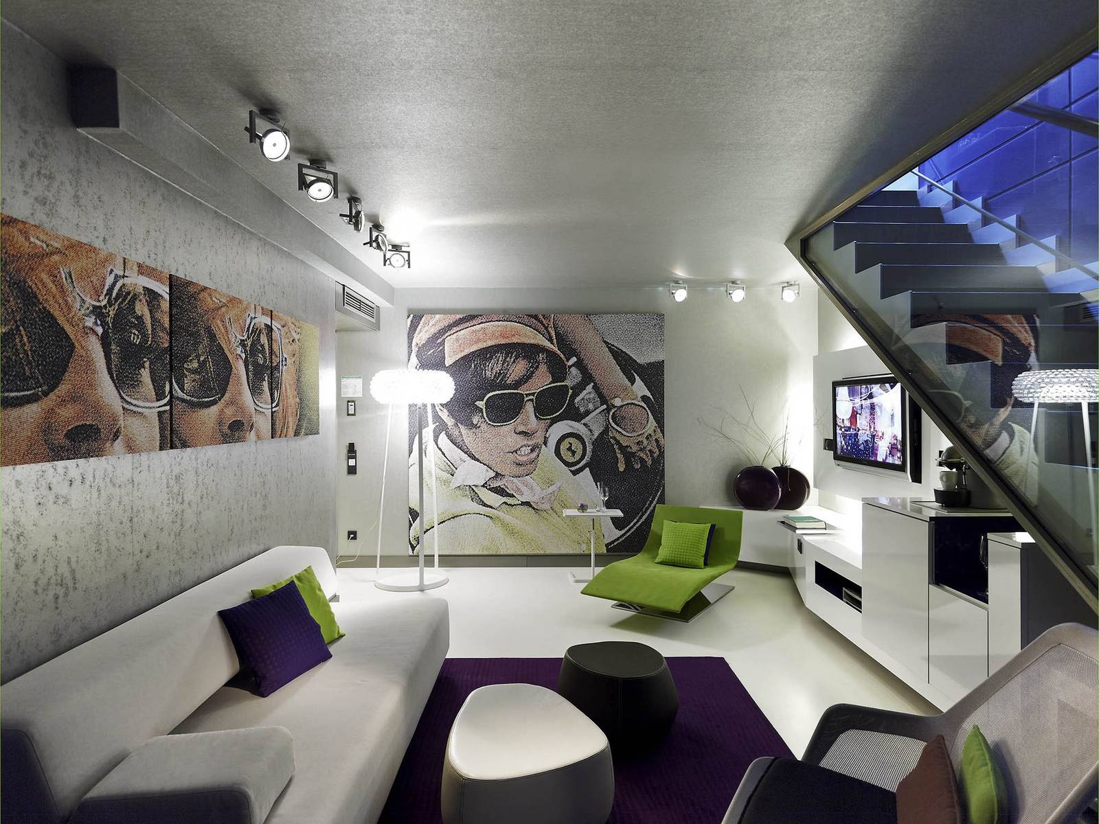慕尼黑 Sofitel Munich Bayerpost Prestige Suite 挑高樓中樓起居區