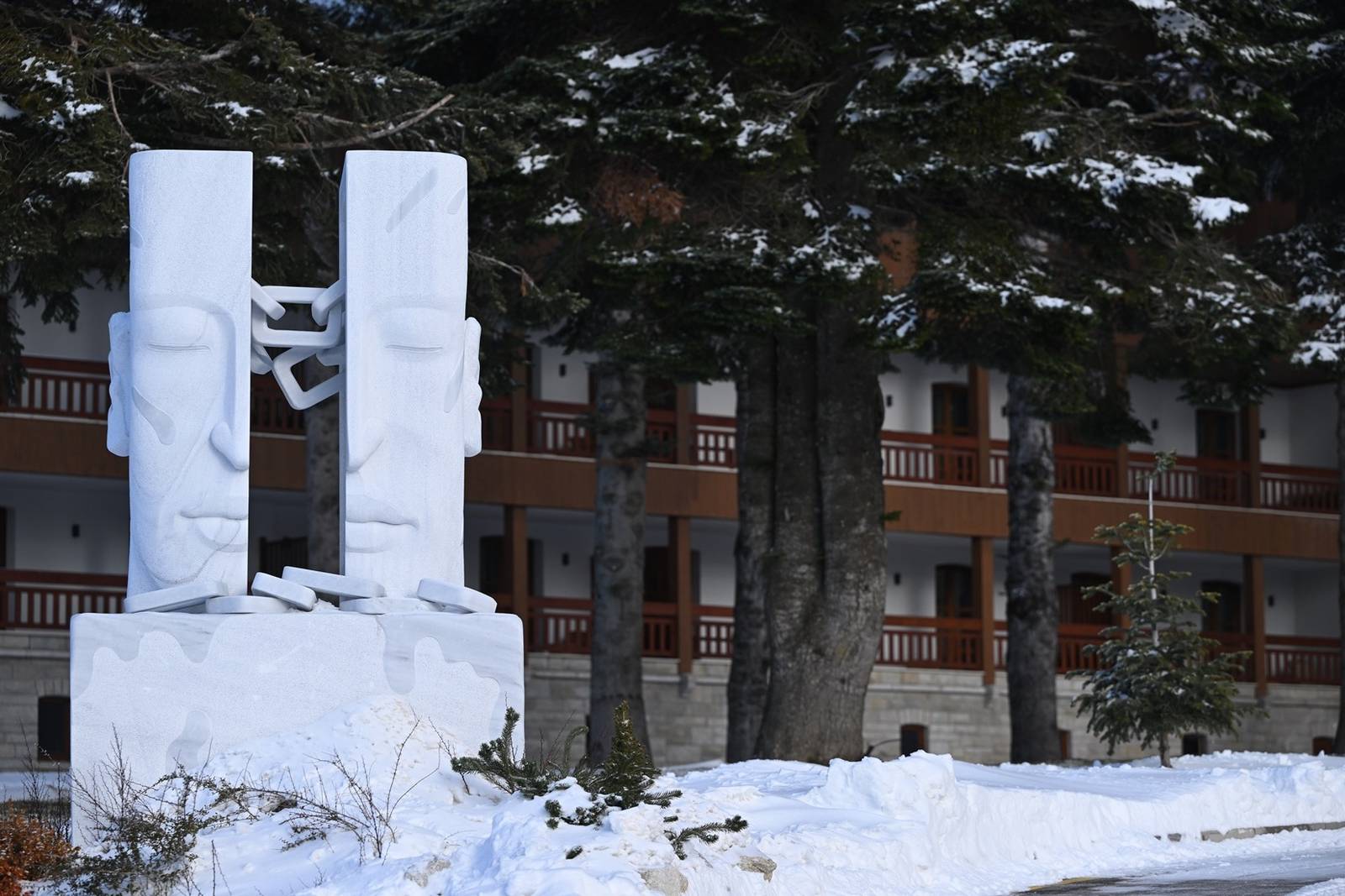 烏魯達山國家公園雪季松林中的酒店