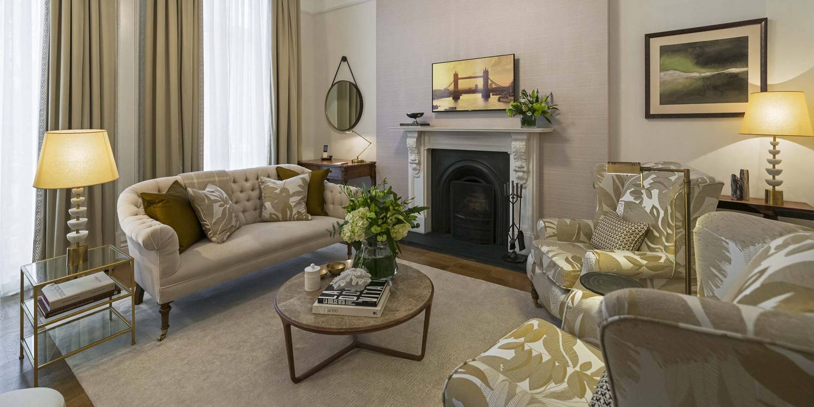倫敦 The Adria Signature Suite 壁爐起居室