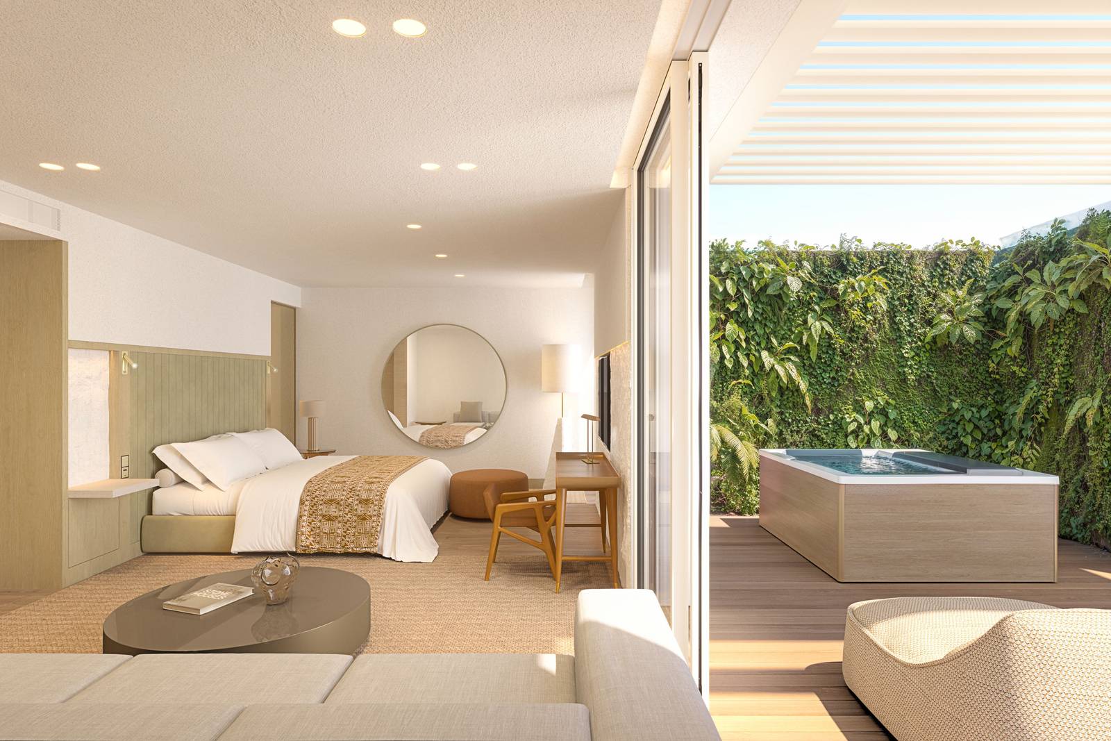 Villa Dubrovnik Comfort 客房與附按摩池的露台